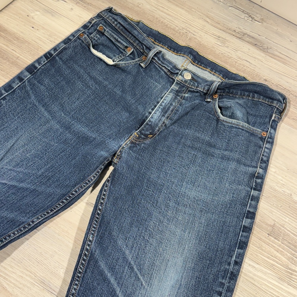 Levis 514 Jeans Men 38x34 Blue Denim Slim Fit Faded Comfort Stretch Casual Pants